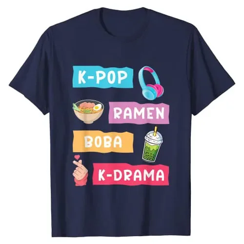 K-Pop Fashion for Fans of Korean K-Drama & KPop T-Shirt Gift Girls Fashion South Korea Clothes Life Style Graphic Tee Casual Top