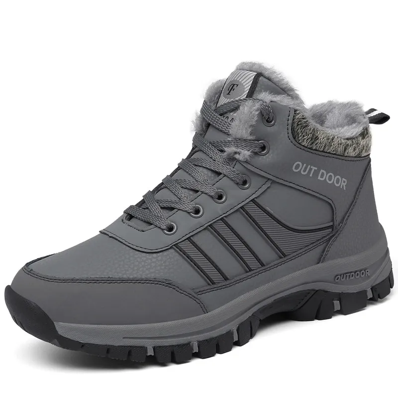 2025 New Men's Snow boots Non-slip Thick Cotton Shoes with Added Fleece Soft Outdoor Hiking Shoes