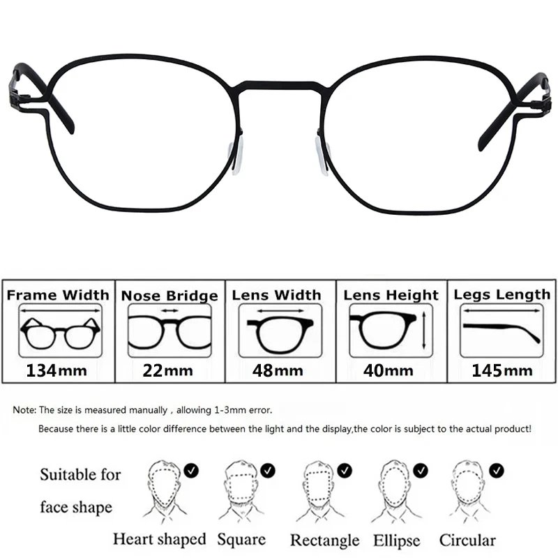 Germany Screwless Ultralight Square Colorful Glasses Frame Men Women No Fading Eyeglasses Spectacles Blue Purple Eyewear Frames