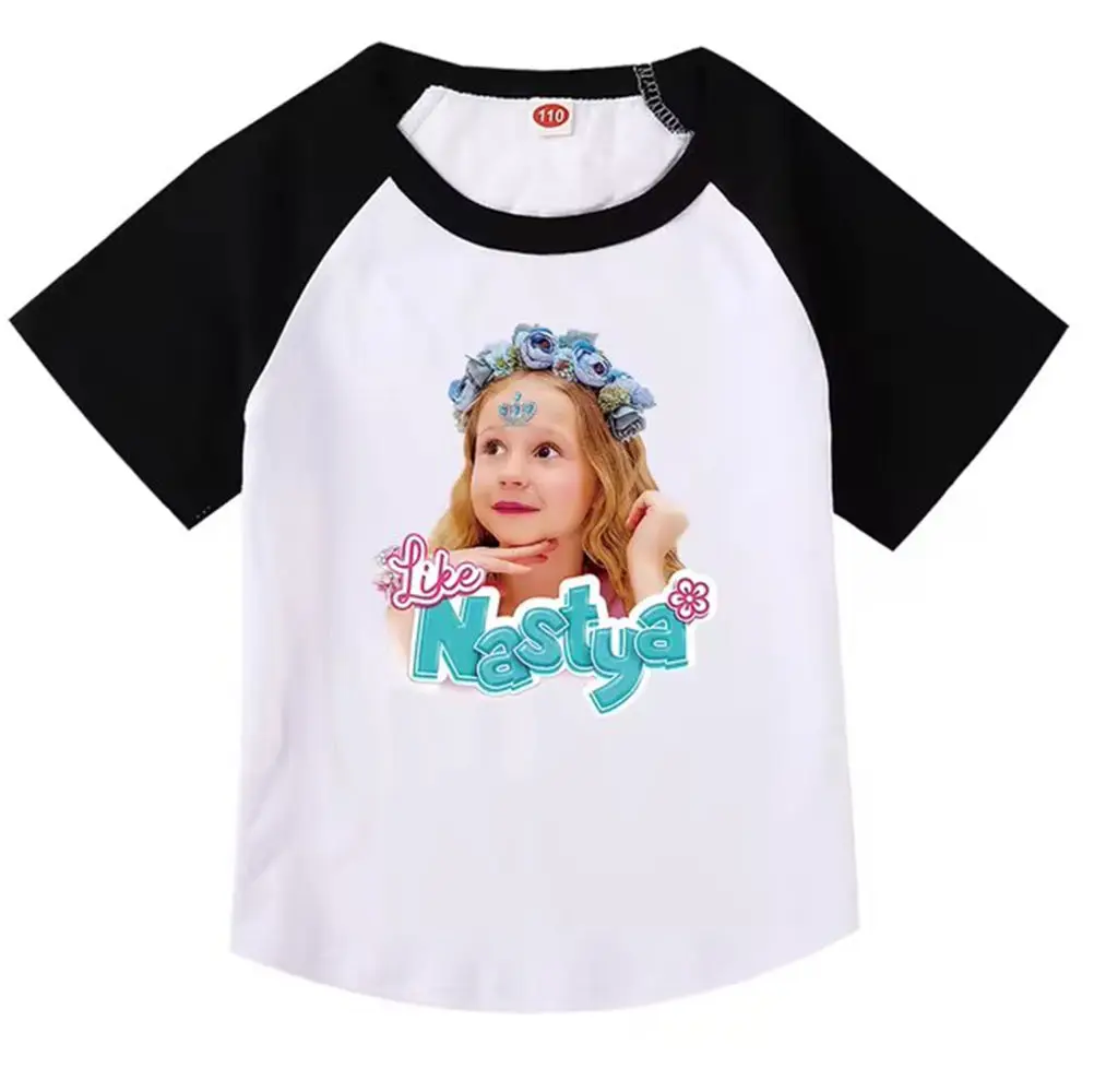 Russian Like Nastya T Shirts for Kids Girls Summer Cartoon Tops Children's Tees Clothing Toddler Baby Boys Birthday T-shirts