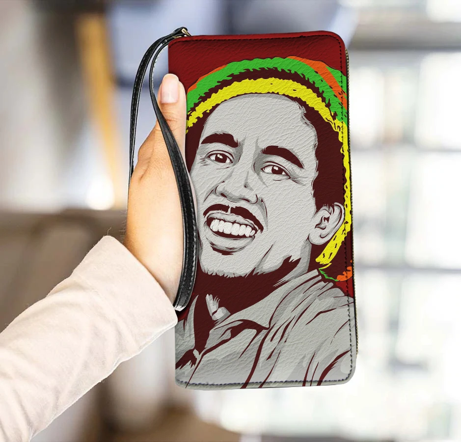 Bob Marley Printed Wallets Outdoor Portable Multi-card Slots Card Holder Purse Brand Luxury Designer Bags Carteras Para Mujeres