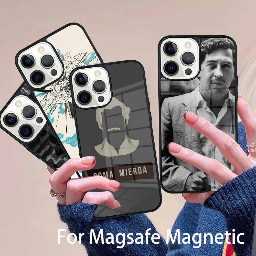 

Pablo Escobar Money Phone Case Magesafe Magnetic Wireless Charge Cover For IPhone 16 11 12 13 14 15 Pro Max Plus Mini