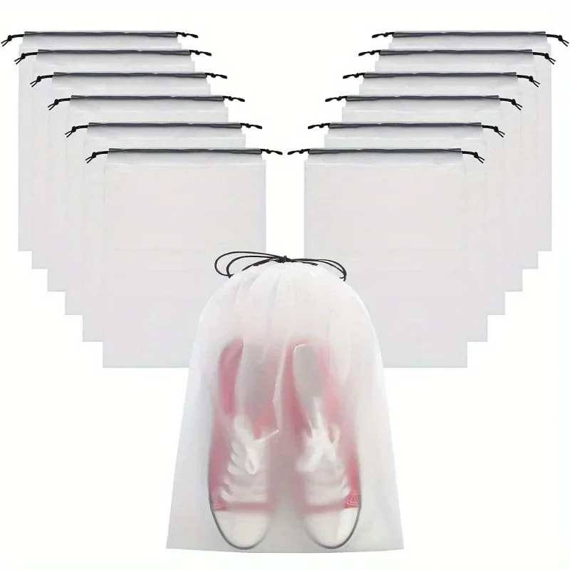 حقيبة تخزين صديقة للبيئة برباط للأحذية المحمولة لأشتات حقيبة مكياج للسفر حقيبة تخزين بلاستيكية شفافة مقاومة للماء