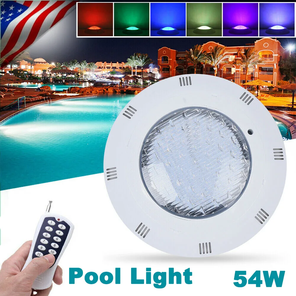 12V 54W スイミングプール RGB LED ライトスパ水中ライト防水 IP68 ランプ