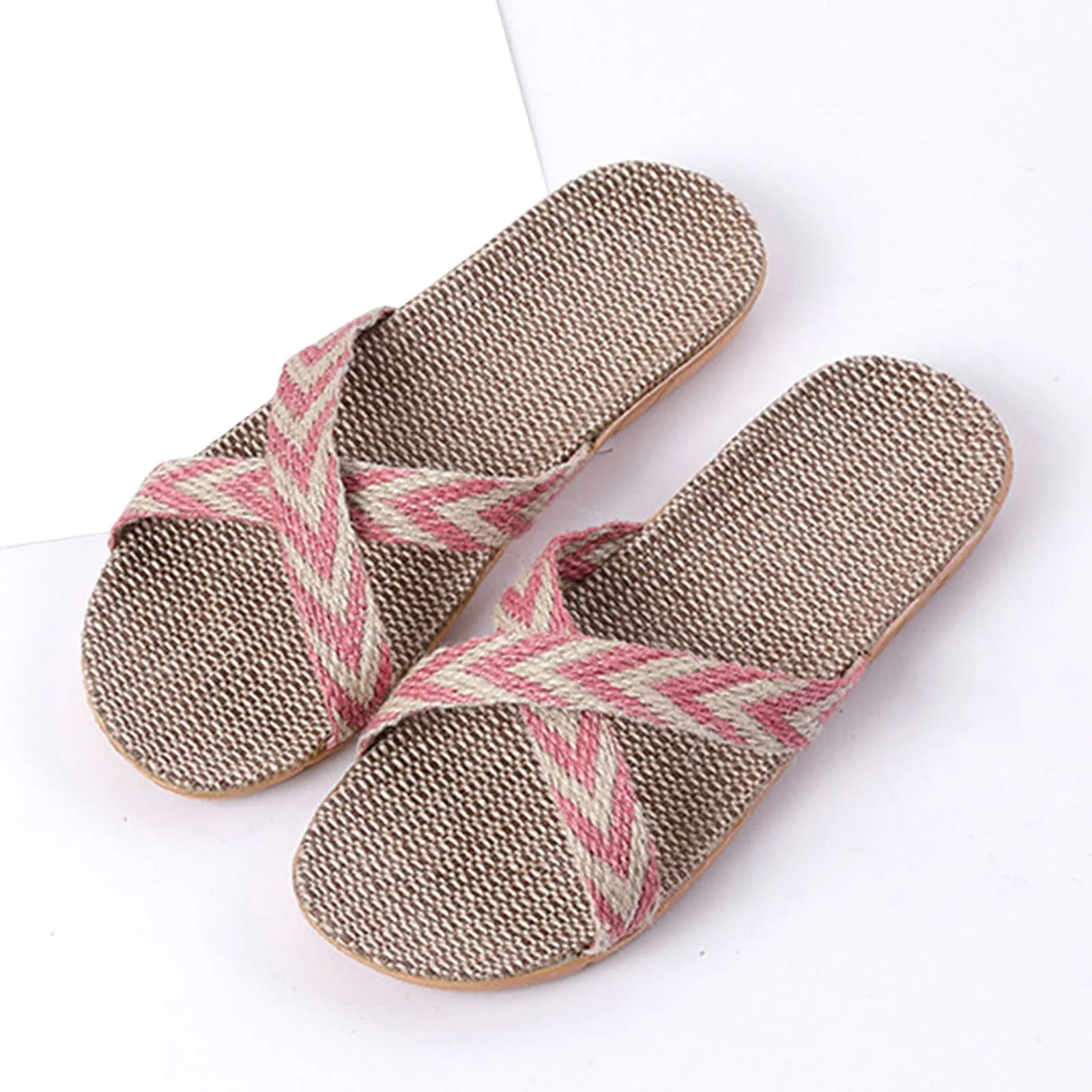 Slippers Fashion Ladies Oblique Stripe Women Breathable Bohemia Beach Slip On Shoes 2023 Fashion Casual Flats Women Slippers