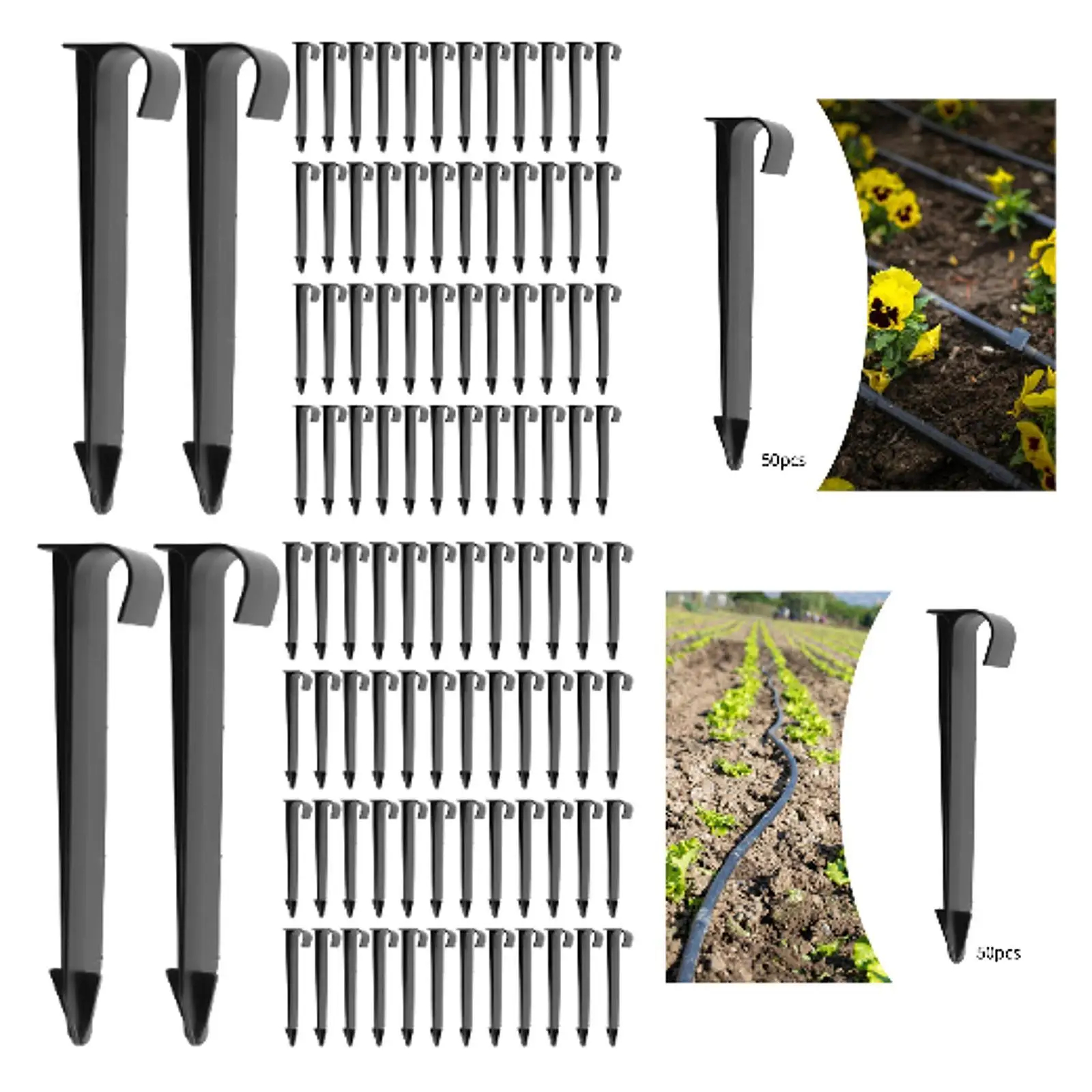50x Landscape Garden Stakes Landscaping Flower Beds Edging Anchoring Spikes