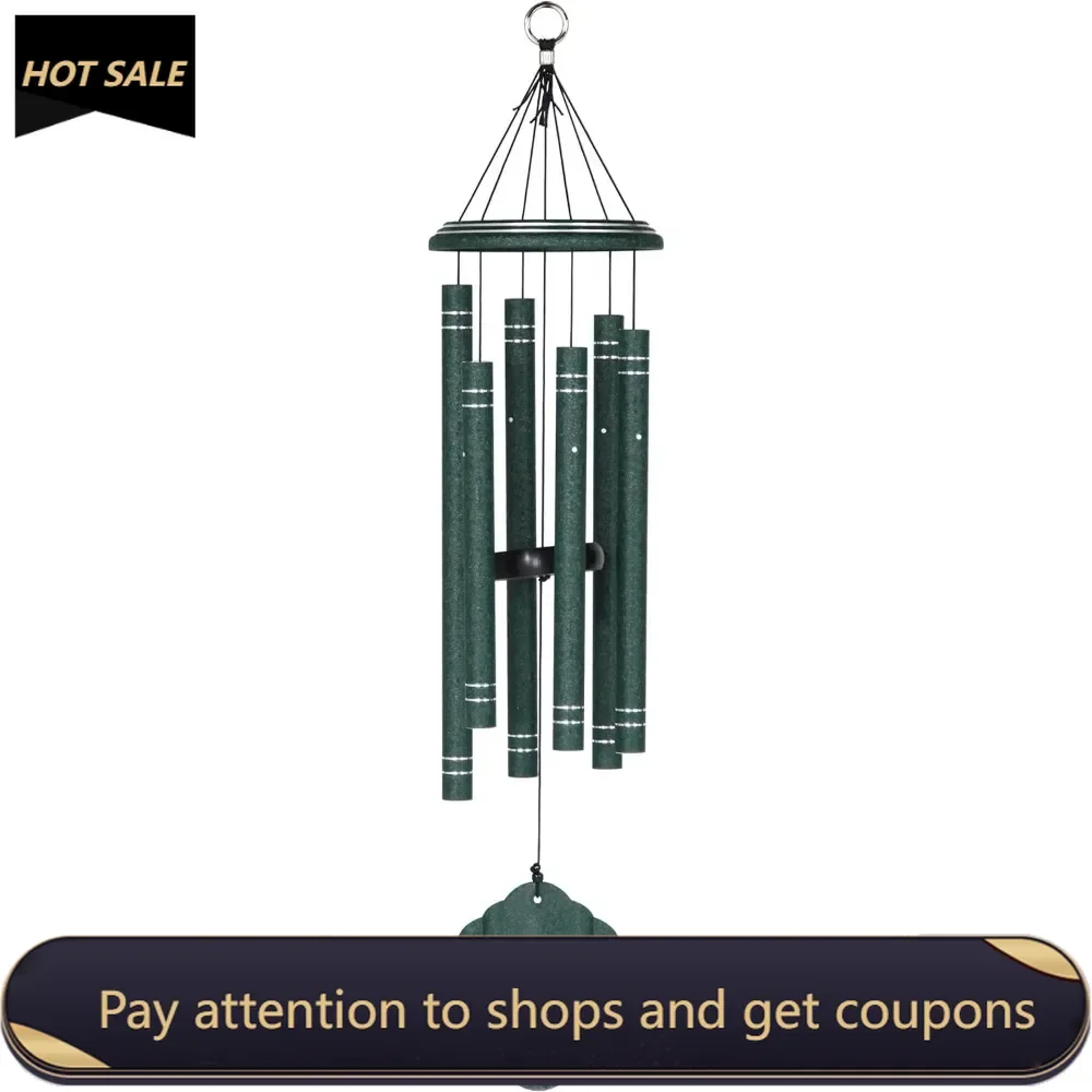 

32 inch Emerald Wind Chime for Patio, Backyard, Garden, and Outdoor décor (Aluminum Chime) Made in The USA Freight free