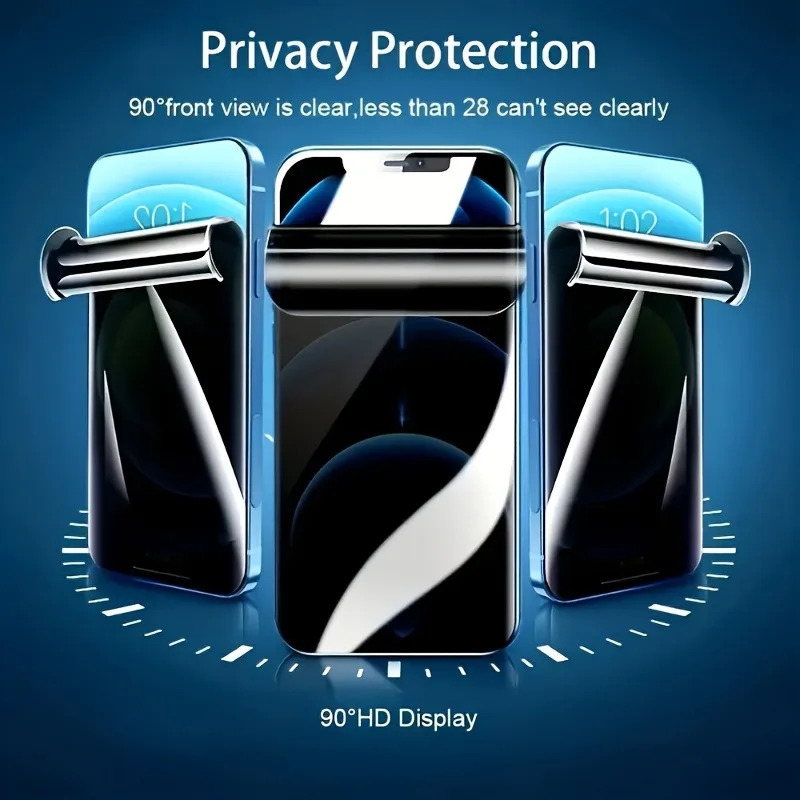 2Pcs Privacy Hydrogel Film for Redmi Note 14 Pro 14 13 12 11 Pro Plus Bubbles-Free Self-Healing Soft Film Screen Protection.