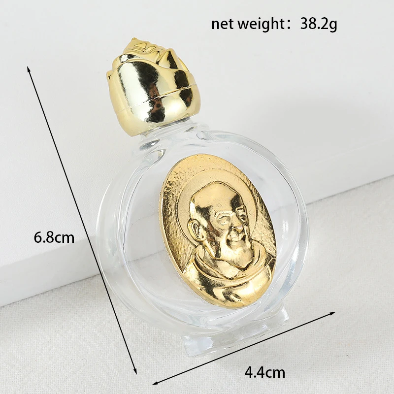 Bottiglia vuota per acqua sacra Gesù Bottiglia religiosa Forniture per battesimo cristiano Imballaggio cosmetico portatile ricaricabile Bottiglia vuota