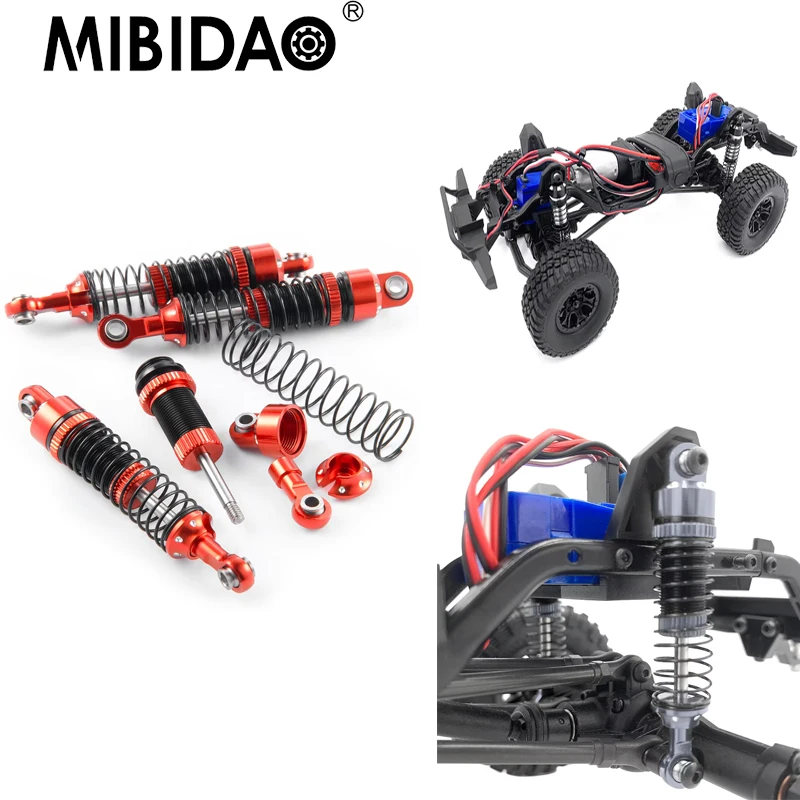 

MIBIDAO 4 шт. алюминиевые амортизаторы передний и задний демпфер для 1/18 TRX-4M Bronco Defender RC гусеничный автозапчасти