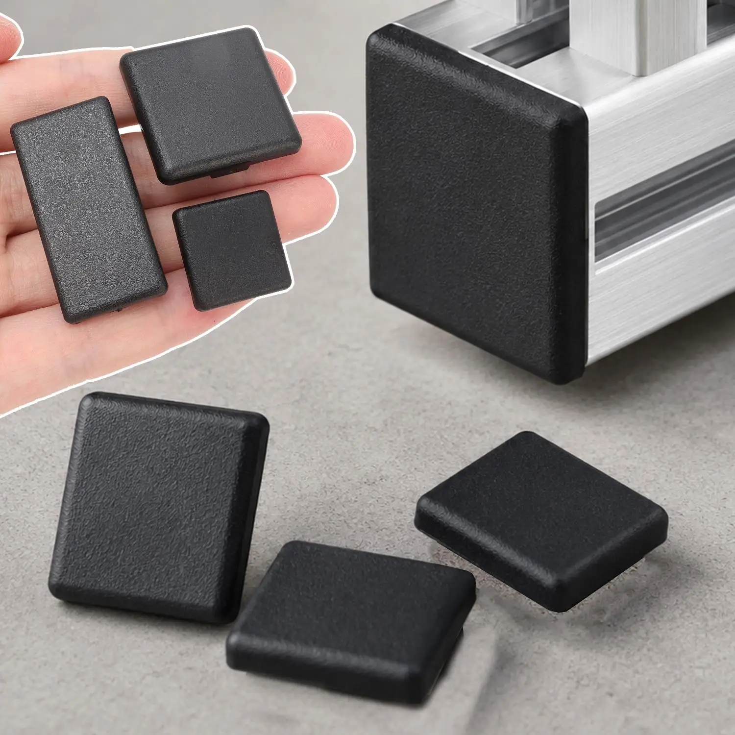 100/10PCS Black Nylon Aluminum Profile End Cap Cover Tools Snap-fit ​​fixing European Standard 2020 2040 3030 Protective Covers