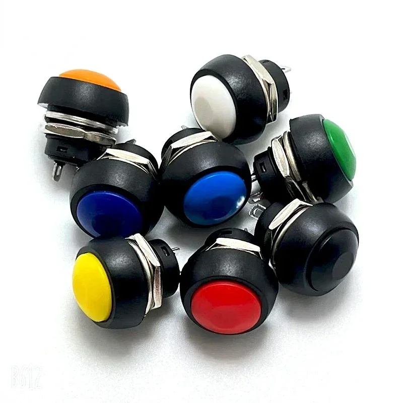 10PCS 12mm PBS-33B Waterproof Momentary ON OFF Push Button Swithch Mini Round Switch