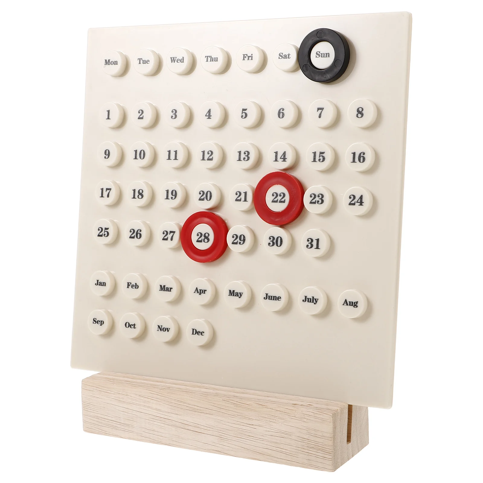 

Perpetual Calendars Retro DIY Desk Vintage Decor for Beige Wooden Countdown Office