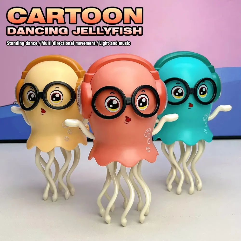 Funny Magical Dancing Electric Jellyfish Toys Automatic Avoiding Obstacles Crawling with Music Light Christmas Gift