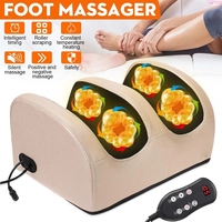 Electric Foot Massager With Remote Control Muscle Massage Roller Reflexology Therapy Hot Compress Shiatsu Kneading Fitness Yoga
