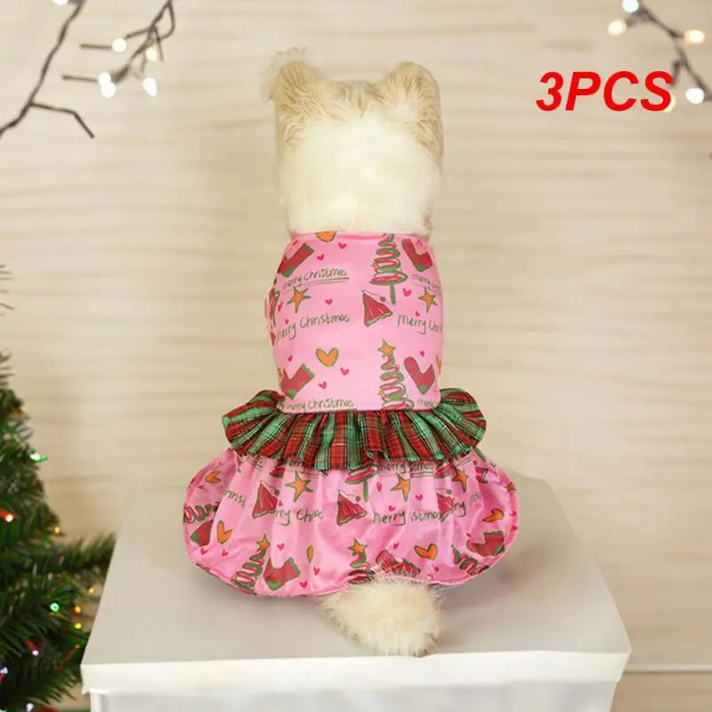 3PCS Festival Snowflake Dog Skirt High-quality Materials Festival Skirt Christmas Gift Dog Skirt Household Products Cute