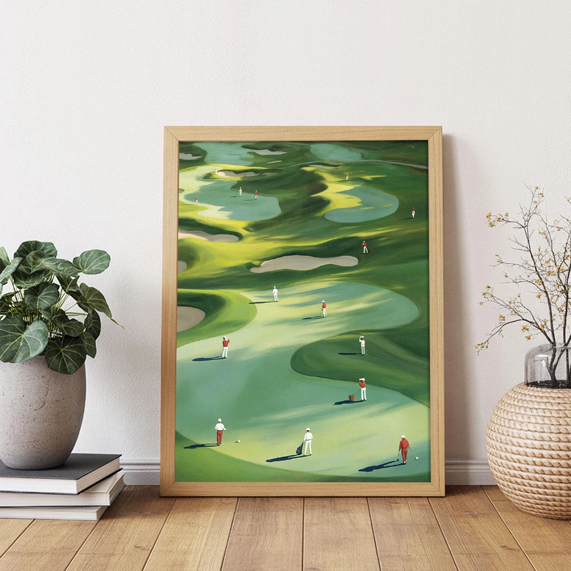 Minimalist golf-themed prints,perfect wall decor for young golfers,vintage green sports poster,a great gift for golf enthusiasts