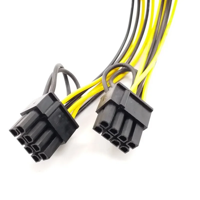 PCI-E 6 Pin para Dual 6 + 2 Pin 8 Pin Power Splitter, Placa gráfica para Mineração, Farm Video Card, Gpu para Riser Cabo de Extensão