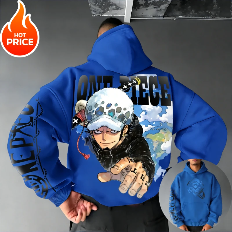 

Law One Piece 2026 New Harajuku Streetwear Men Vintage Hoodie Winter Women Oversized Hooded Sweatshirt Long Sleeve Top Y2k