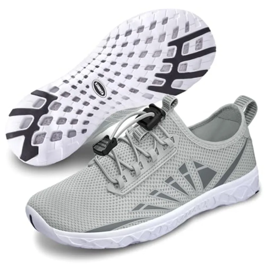 

ATHMILE Water Shoes Men Quick-Dry Mesh Uppers Ultralight for Beach Pool Aqua Lake River Swimming Surfing Hiking Kayaking with D