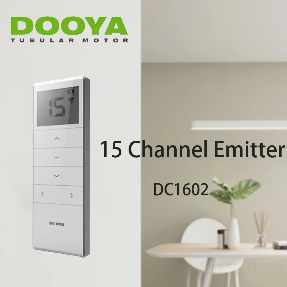 Dooya DC1602 15 Channel Remote Controller Emitter for Smart Home Dooya/Tuya RF433 Electric Curtain motor, Blinds, Shutter Motor