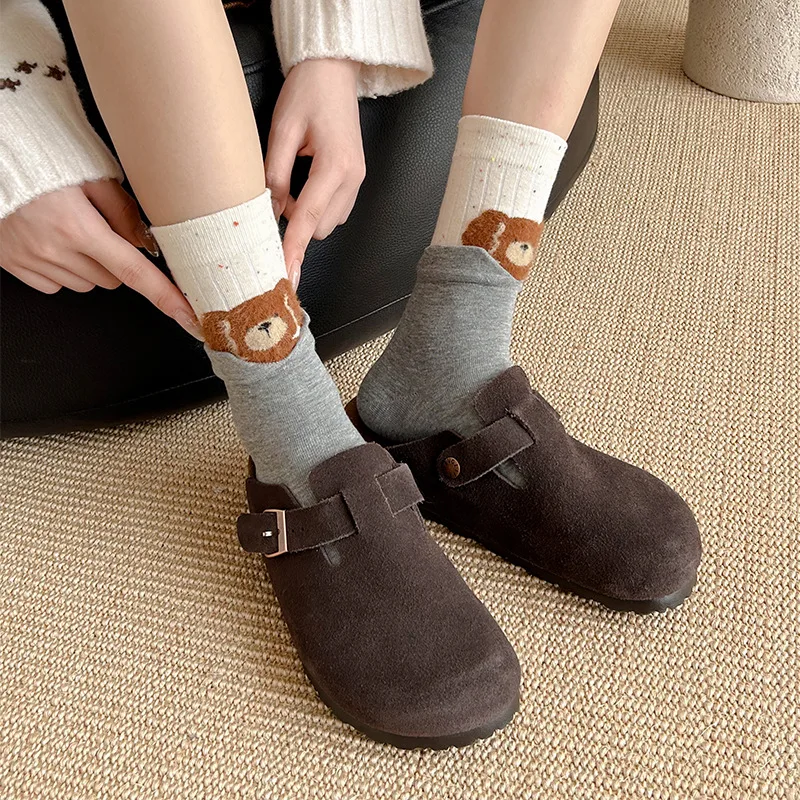 Kaus Kaki Wanita Motif Hewan Kartun Jepang Kawaii Lucu Kaus Kaki Panjang Wanita Katun Rajut Jepang Hadiah Natal