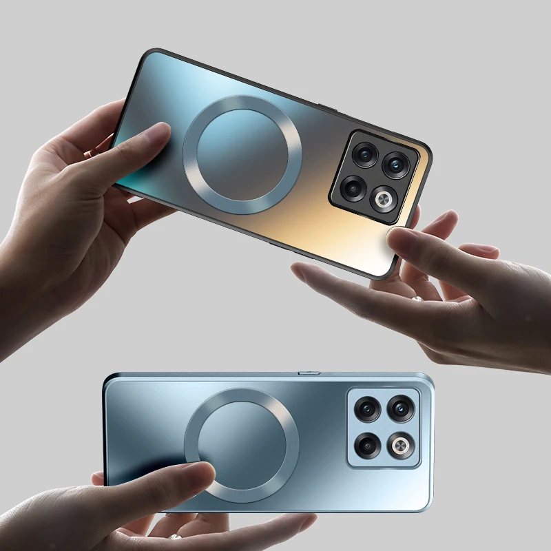 حافظة فاخرة مغناطيسية AG من السيليكون غير اللامع لهاتف Oneplus 11 11R 10R 10T غطاء حماية كامل Fundas