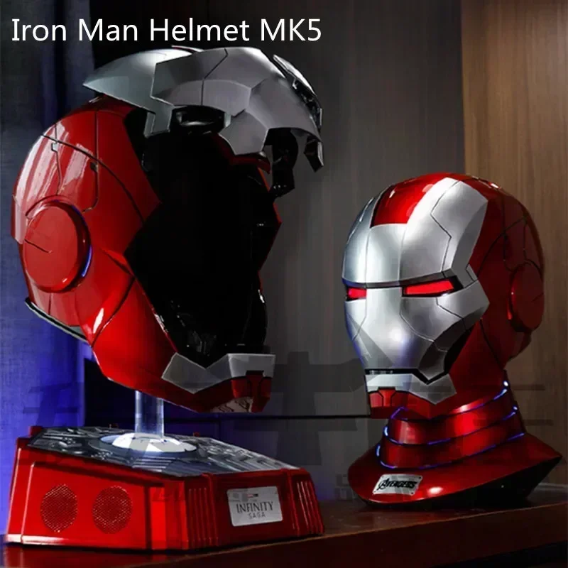 

Original Iron Man Mk5 Mk7 Helmet 1:1 Voice Control Eyes With Light Marvel Model Toys For Adult Electric Wearable Autoking Figure