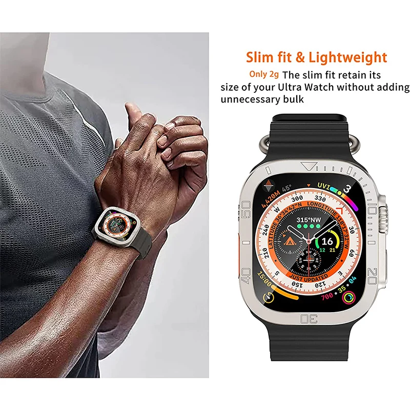 Tempered Glass Film For Apple Watch Ultra 2 49mm Screen Protector Anti-Scratch Metal Frame For iWatch 49MM Ultra Protector Films