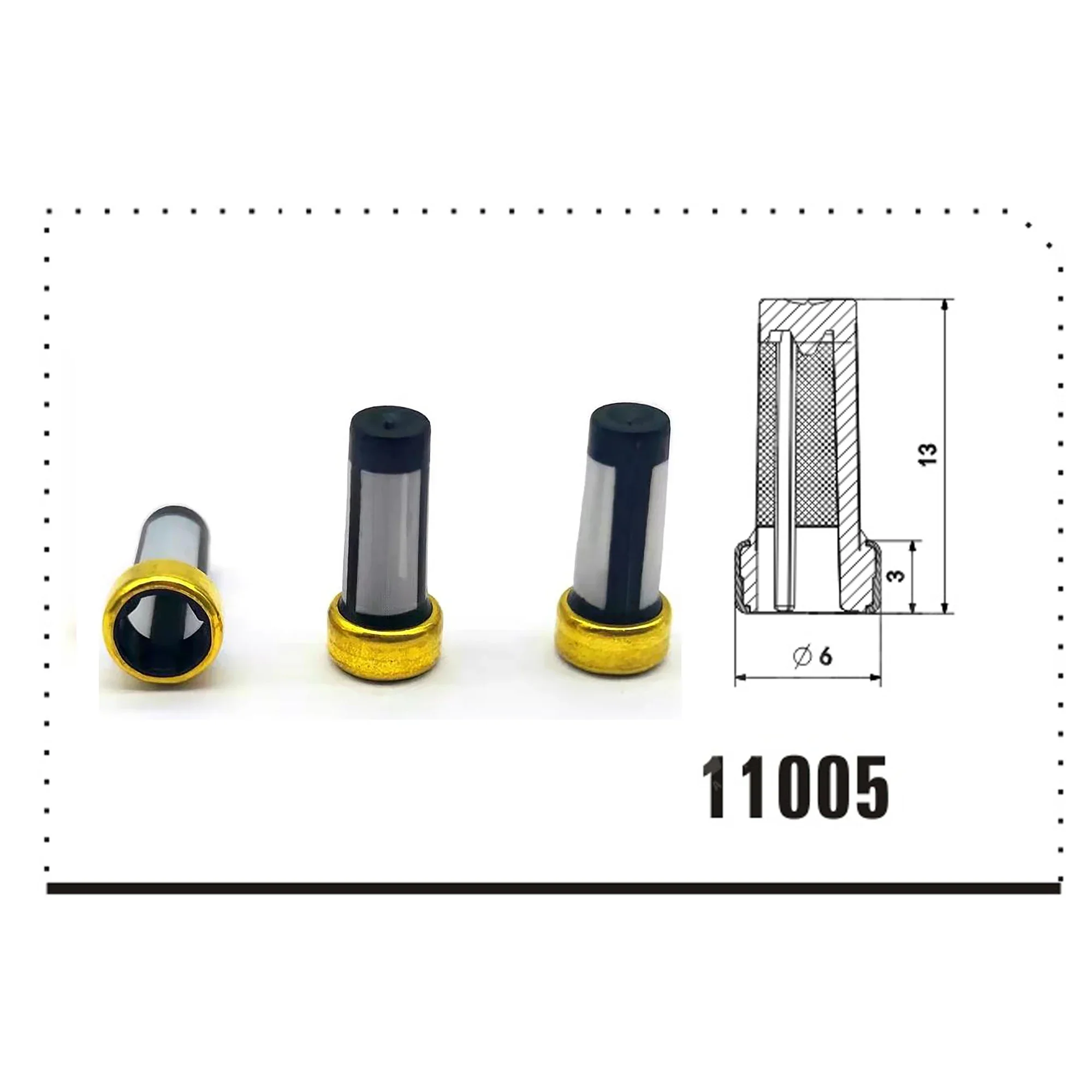 10pcs for Daewoo Corsa Vectra S10 Fuel Injector Micro Basket Filter Fuel Injector Repair Kit 6*3*13mm FL-11005-1