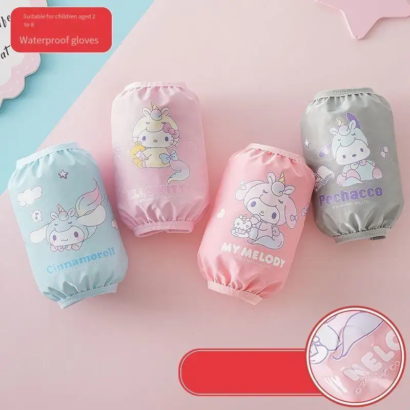 

Hello Kitty детские рукава с героями мультфильмов Sanrio, противообрастающие нарукавники, новый домашний чехол на рукавах, универсальная куртка, грязеотталкивающий подарок