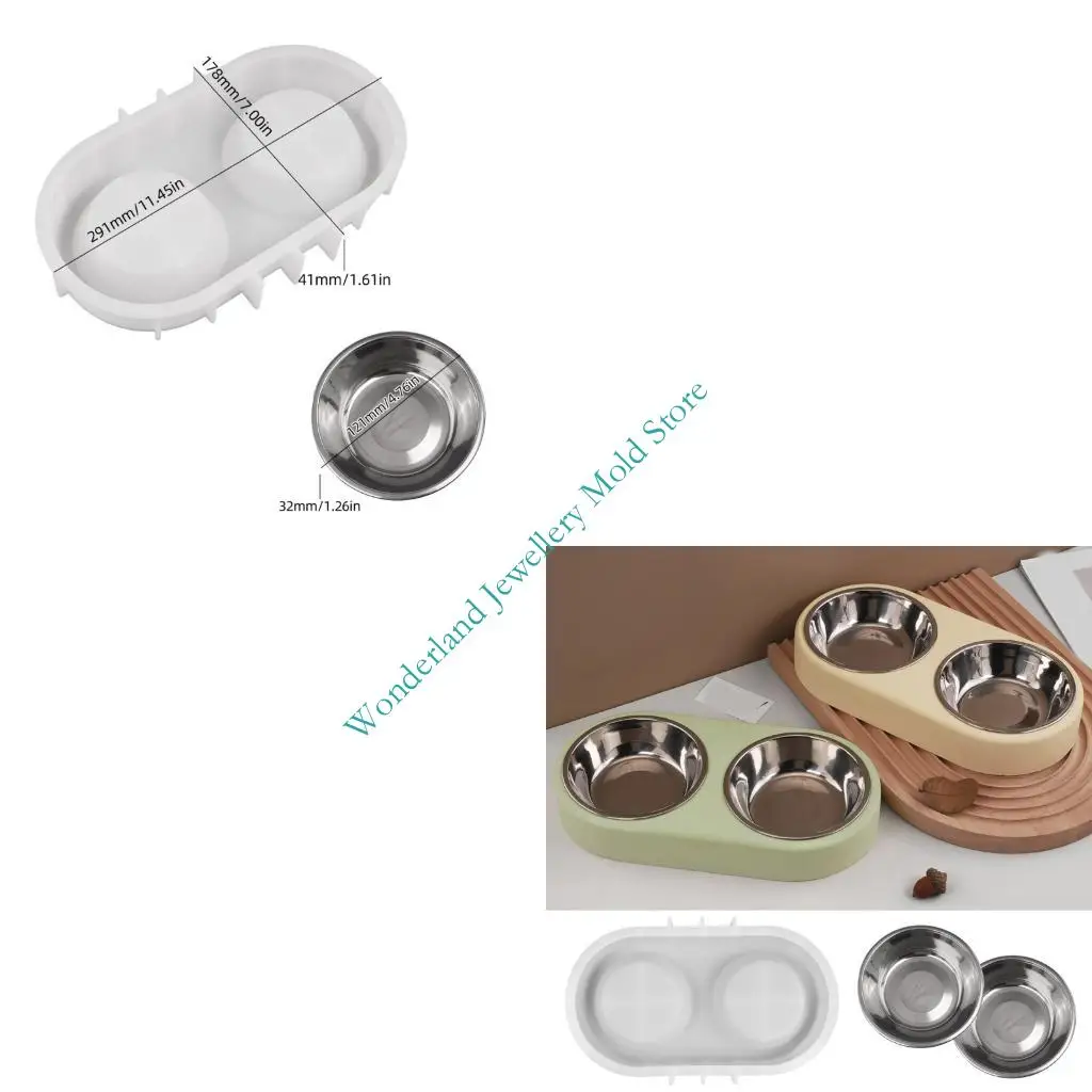 

H7EB Flexible Silicone Mold For Custom Pet Bowls Creative Cats Dog Dish Template Handmade Projects Mould