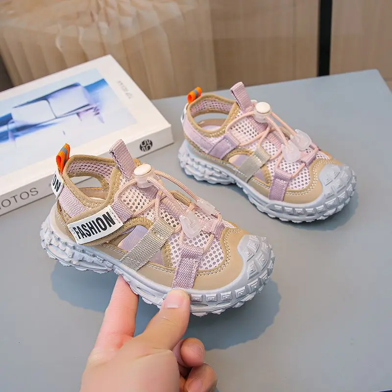 

2026 Summer Kids Sports Sandals Breathable Mesh Lightweight Beach Running Shoes for Boys and Girls