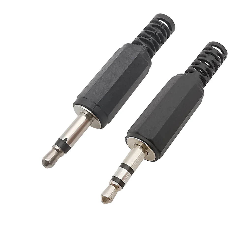 3.5mm Audio Mono/Stereo 3.5 Male Plug Jack Audio Headphone Soldering Connector 2/3 Pole AUX Adapter For DIY Repair Replacement