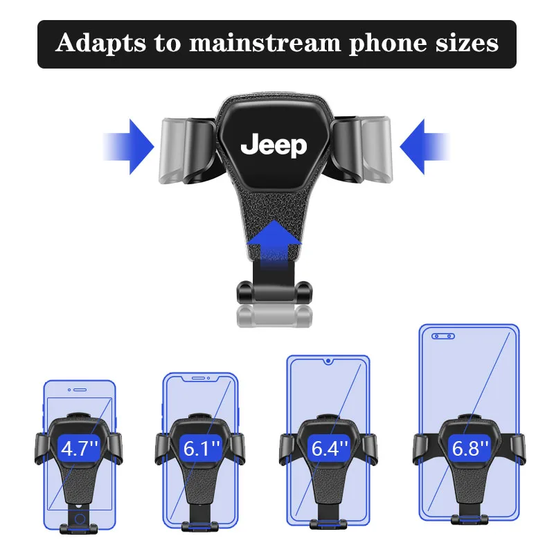 Gravity ABS Vehicle GPS Mobile Phone Holder Car Accessories For Jeep Grand Cherokee Wrangler JK Gladiator Compass Renegade Patri