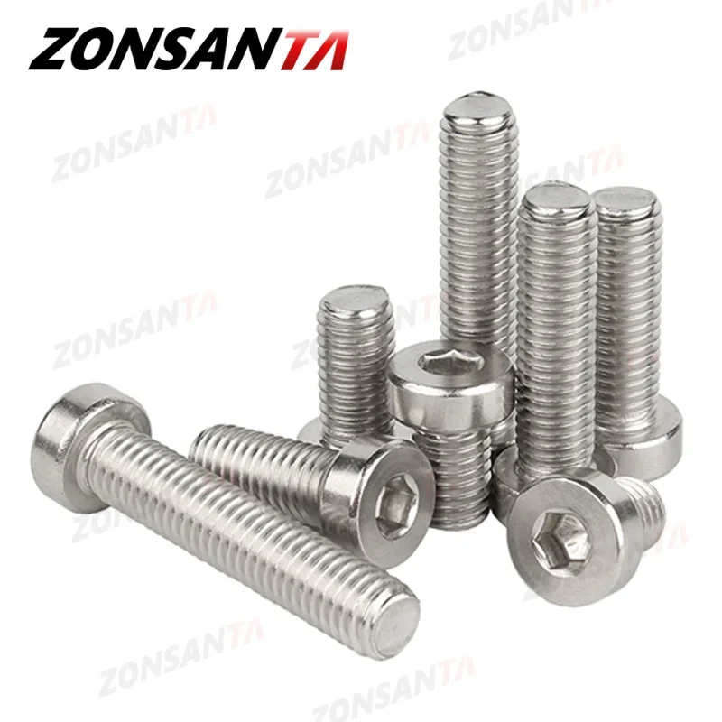 M2 M2.5 M3 M4 M5 M6 M8 M10 304 Stainless Steel Hex Hexagon Socket Thin Low Short Profile Head Allen Cap Bolt Screw DIN7984