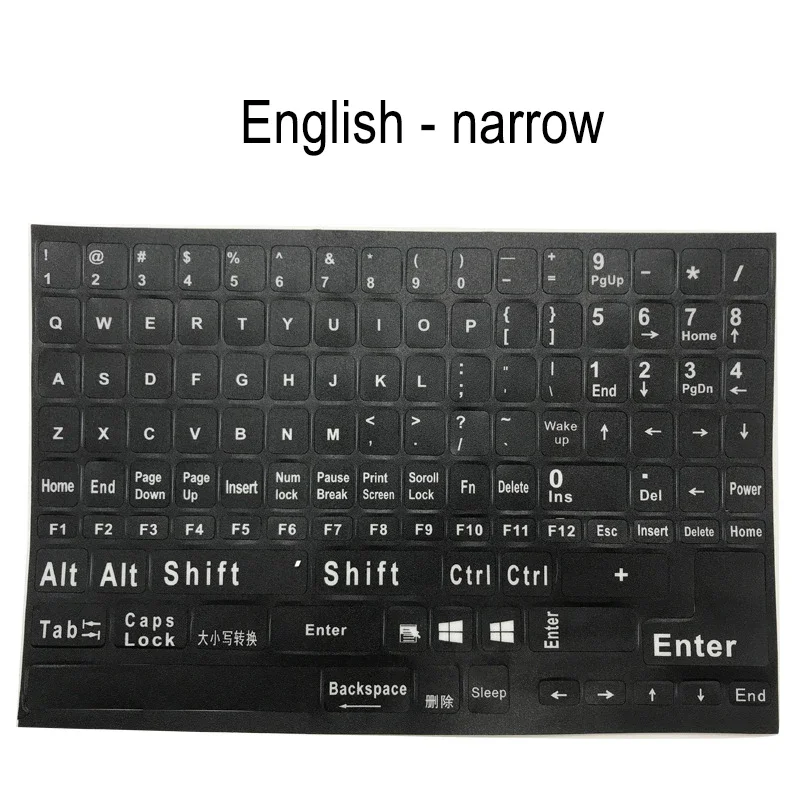 Full size Russian English Keyboard Stickers Letter Alphabet Layout Sticker For Laptop Desktop PC