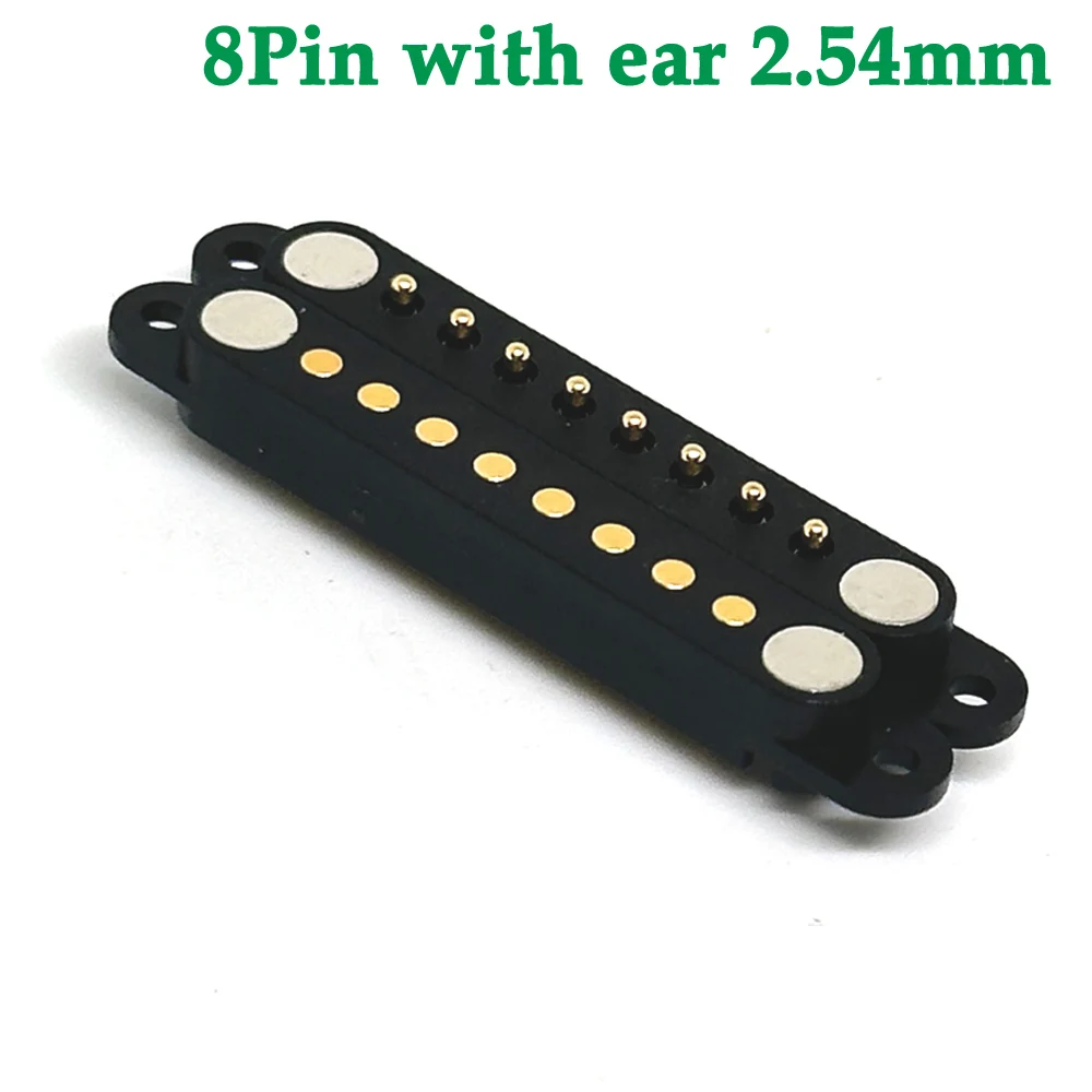 

1sets 2/8Pin Waterproof Magnetic Pogo Pin Connector 8Pin with ear 2.54mm Pitch Male Female Spring Loaded DC Power Socket