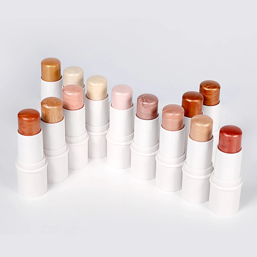 ハイライタースティック プライベートラベル ホワイトチューブ ヴィーガン カスタムロゴ 汚れにくい 長持ち ブライトニング 防水 コンター メイクアップ バルク