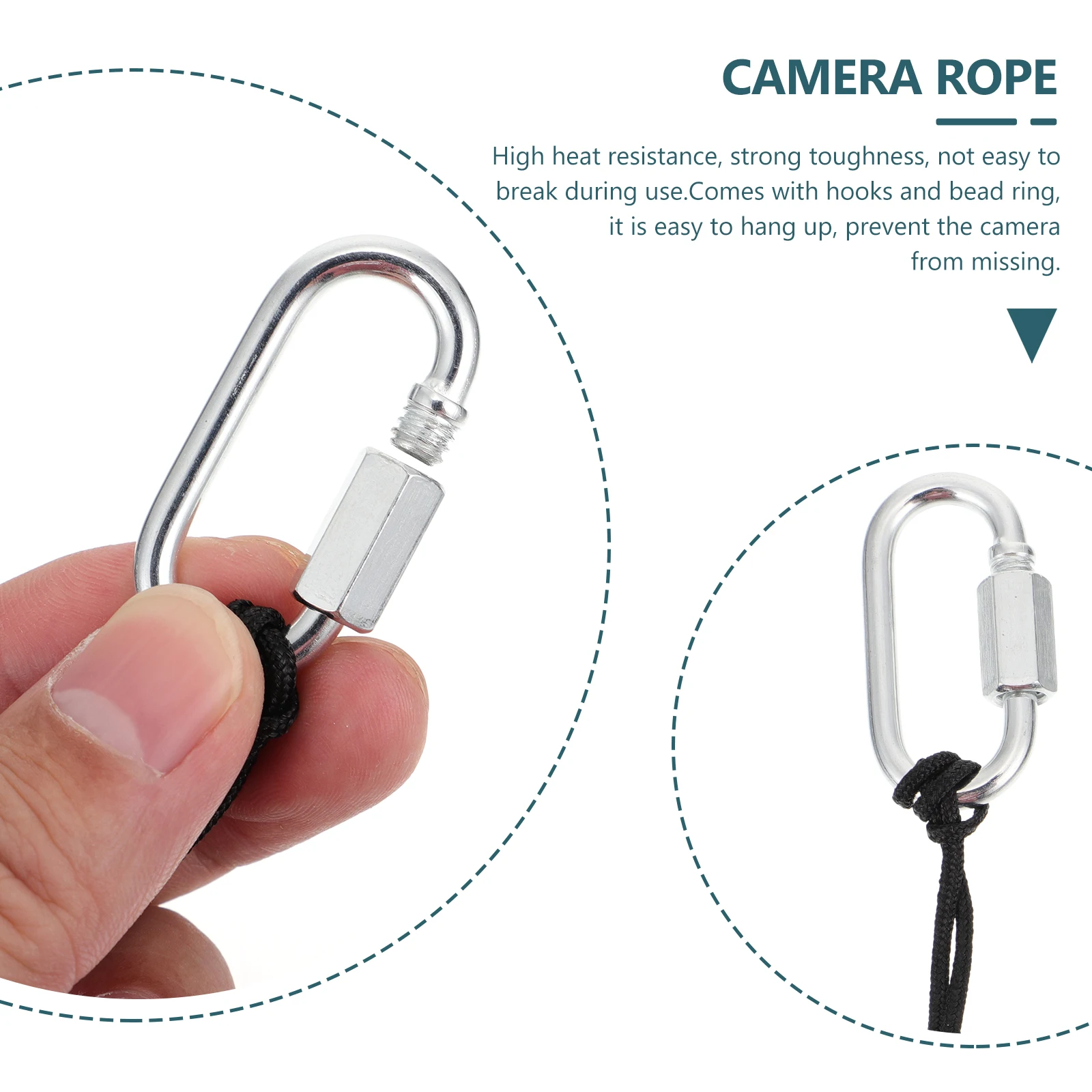 

Camera Safety Rope Installed Heat Resistant Adjustable Wrist Neck Strap Strong Durable Tether with Hook Bead Ring for Camera