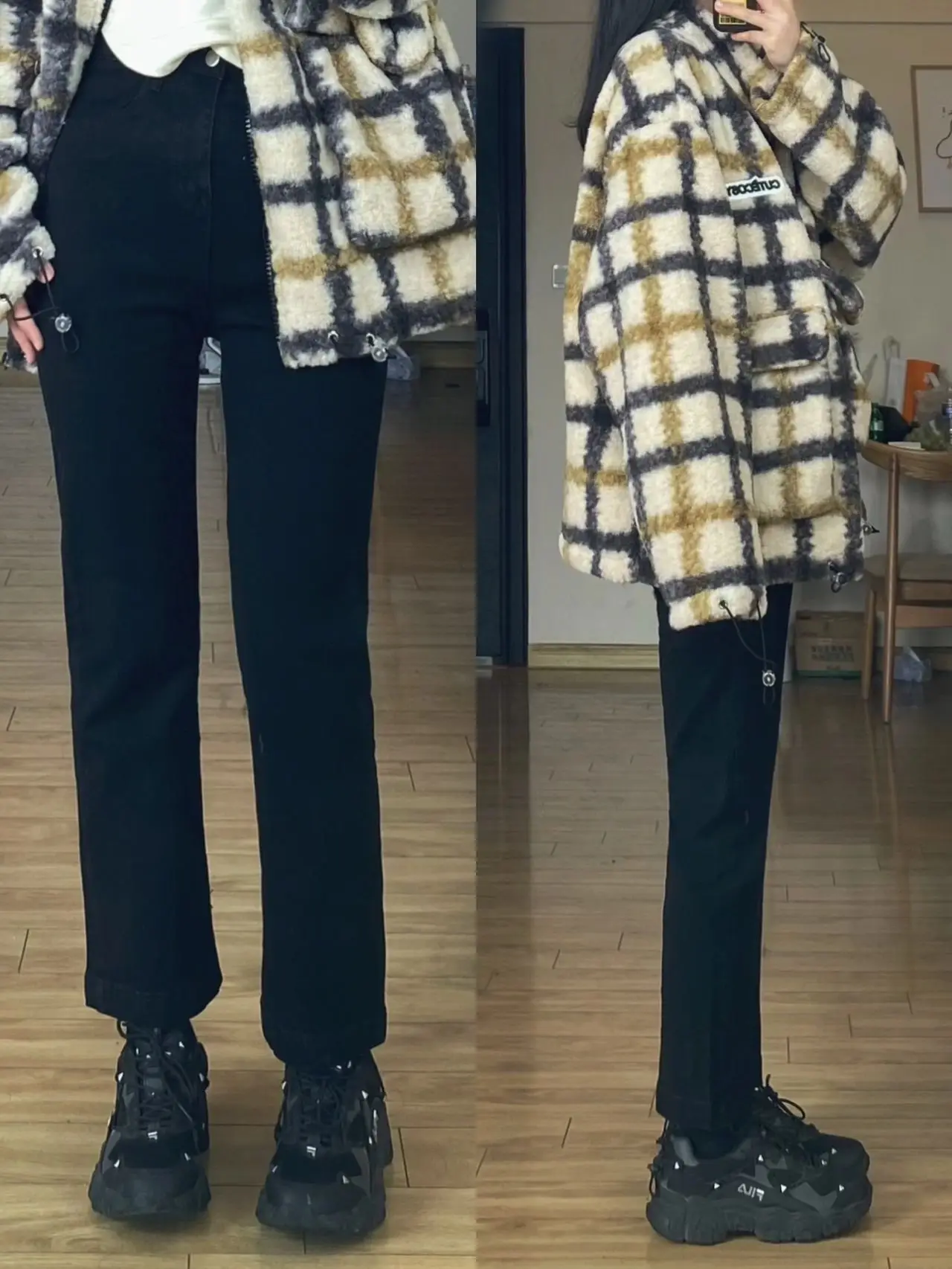 

Прямые джинсы с высокой талией, женские осенние новые утягивающие девятисекционные брюки больших размеров, универсальные хлопковые эластичные джинсовые брюки