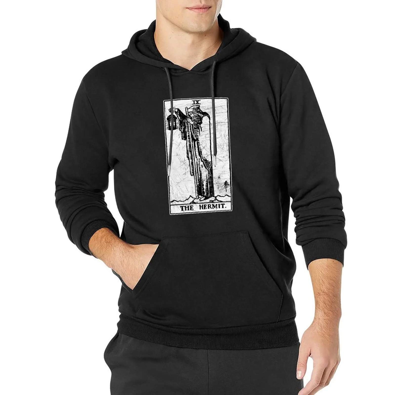 The Hermit Tarot Card - Major Arcana - fortune telling - occult Pullover Hoodie male clothes hoodie man