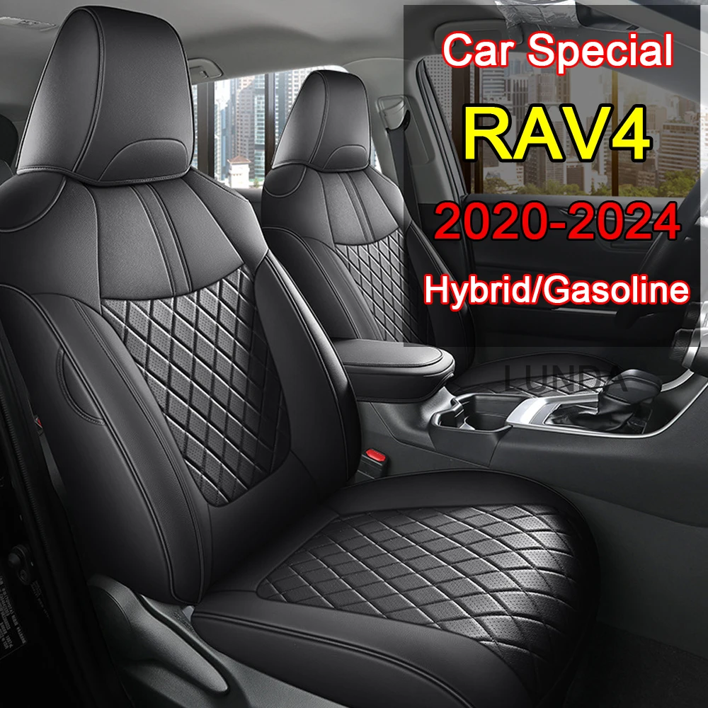 

Custom Car Seat Cover For Toyota Rav4 2020-2024 Hybrid/Gasoline Leather cushion Seat Protective Cover interior Auto Seats Cover