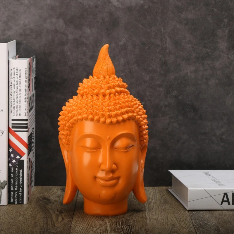 Plaster Thailand Buddha Head Buddha Ornaments Living Room Office Creative Table Decorations Resin craft ornament