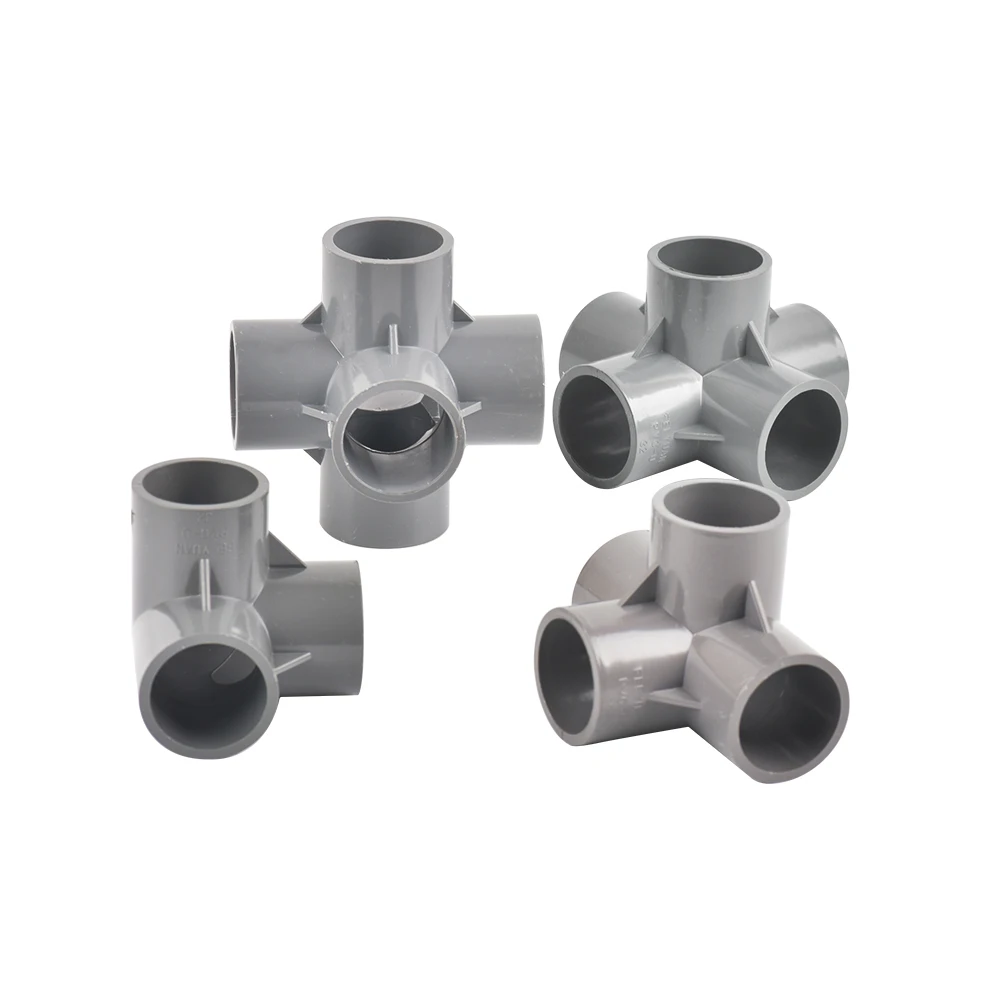 Encaixes de tubulação da fonte da água do PVC, diâmetro interno 20, 25, 32mm, 3-Way, 4-Way, 5-Way, tridimensional