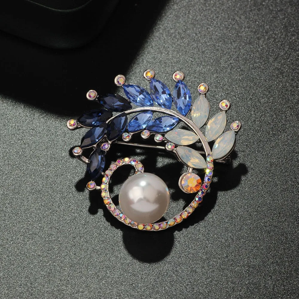 주얼리 패션 장미 꽃 브로치, 반짝이는 깃털, 우아한 핀, 클래식 금붕어, 캐주얼 액세서리, 웨딩