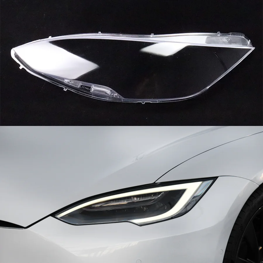 

Wooeight 1Pc Front Headlight Lens Cover Transparent Lamp Shade Headlamp Shell Lights Mask Replace For Tesla Model S 2014-2022