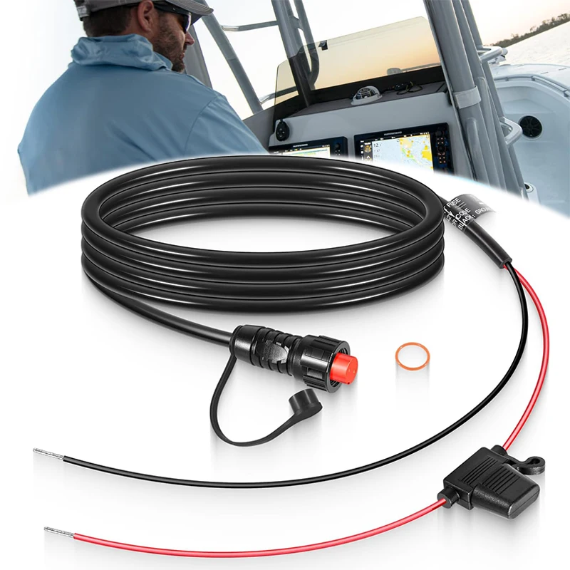 Cabo de Alimentação Rosqueado 010-11425-01 – Cabo de Alimentação GLS 10 para Sistema Garmin LiveScope, Módulos Sonar GSD e GPSMAP MFDs