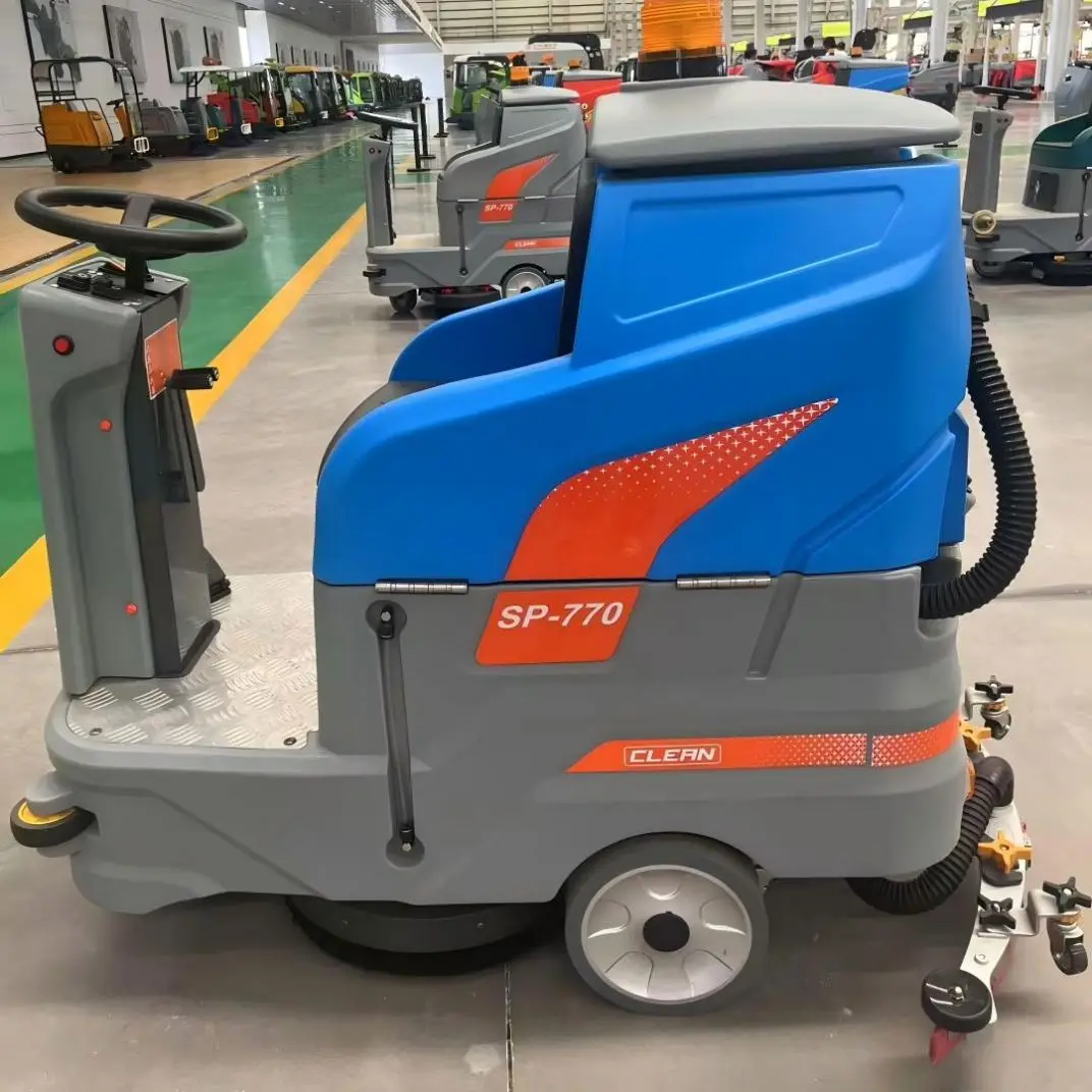 Battery Electric Ride On Floor Scrubber, SP-770 All-in-One Washing Machine for Industrial Commercial Places