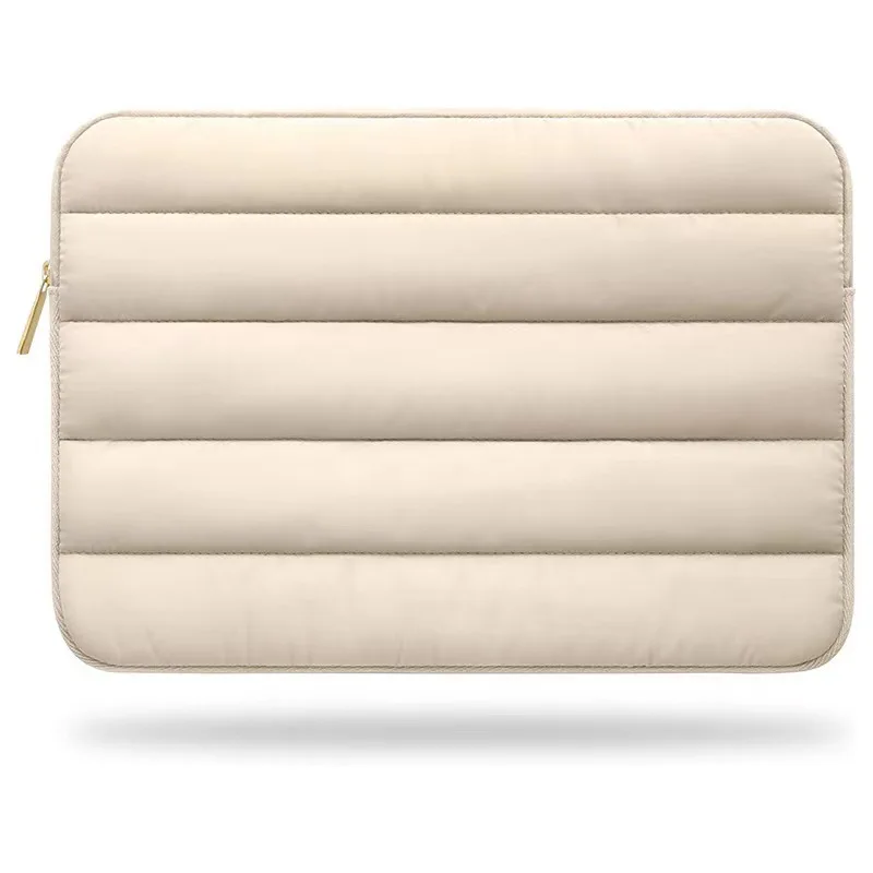 Puffy Laptop Sleeve 13-14 Inch Laptop Sleeve Beige Cute Carrying Case Laptop Sleeve Laptop Cover for MacBook Pro 14 Air M2 13 In